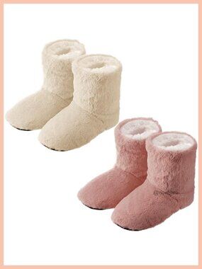 Fuzzy Faux Fur Lined Bootie Slipper Socks Warm Cozy Winter Indoor